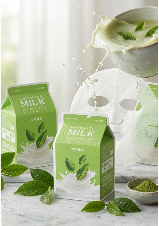 A’pieu – Green Tea Milk One-Pack Face Mask, 1 τεμάχιο 