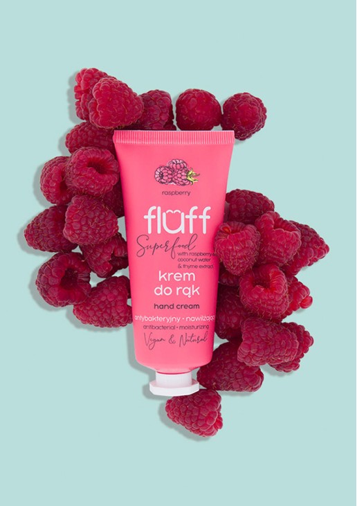 Fluff raspberry antibacterial hand cream 