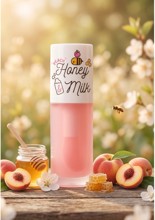 A’pieu – Honey & Milk Lip Oil, Peach, 5g