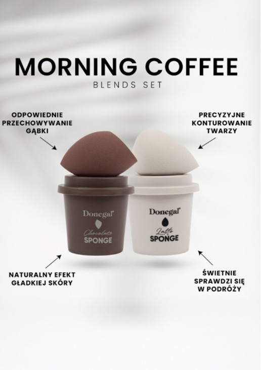 DONEGAL Morning Coffee Latte Makeup Sponge with Case